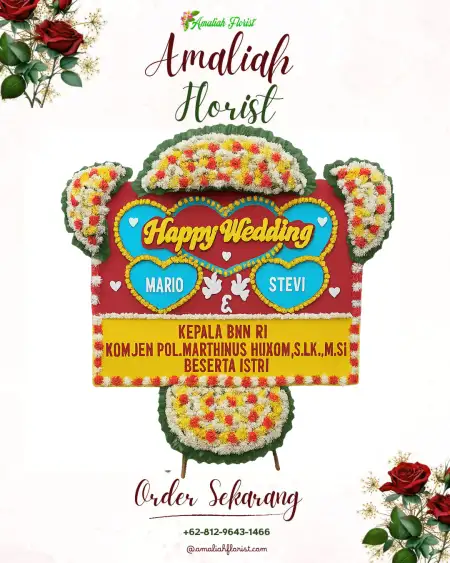 Papan Bunga Pernikahan Deiyai Miyo
